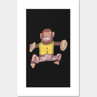 Monkey, Clapping Monkey, classic wind up toy. Posters and Art